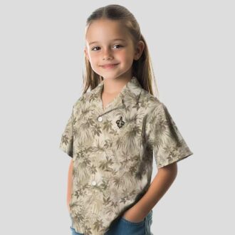 New Orleans Saints Leaf Print Hawaiian Shirt, NFL Football Summer Vacation Wear