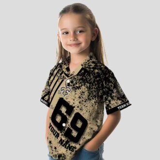 New Orleans Saints Star Stripes Gold Hawaiian Shirt, Custom NFL Fan Gear for Vacation