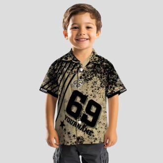 New Orleans Saints Star Stripes Gold Hawaiian Shirt, Custom NFL Fan Gear for Vacation