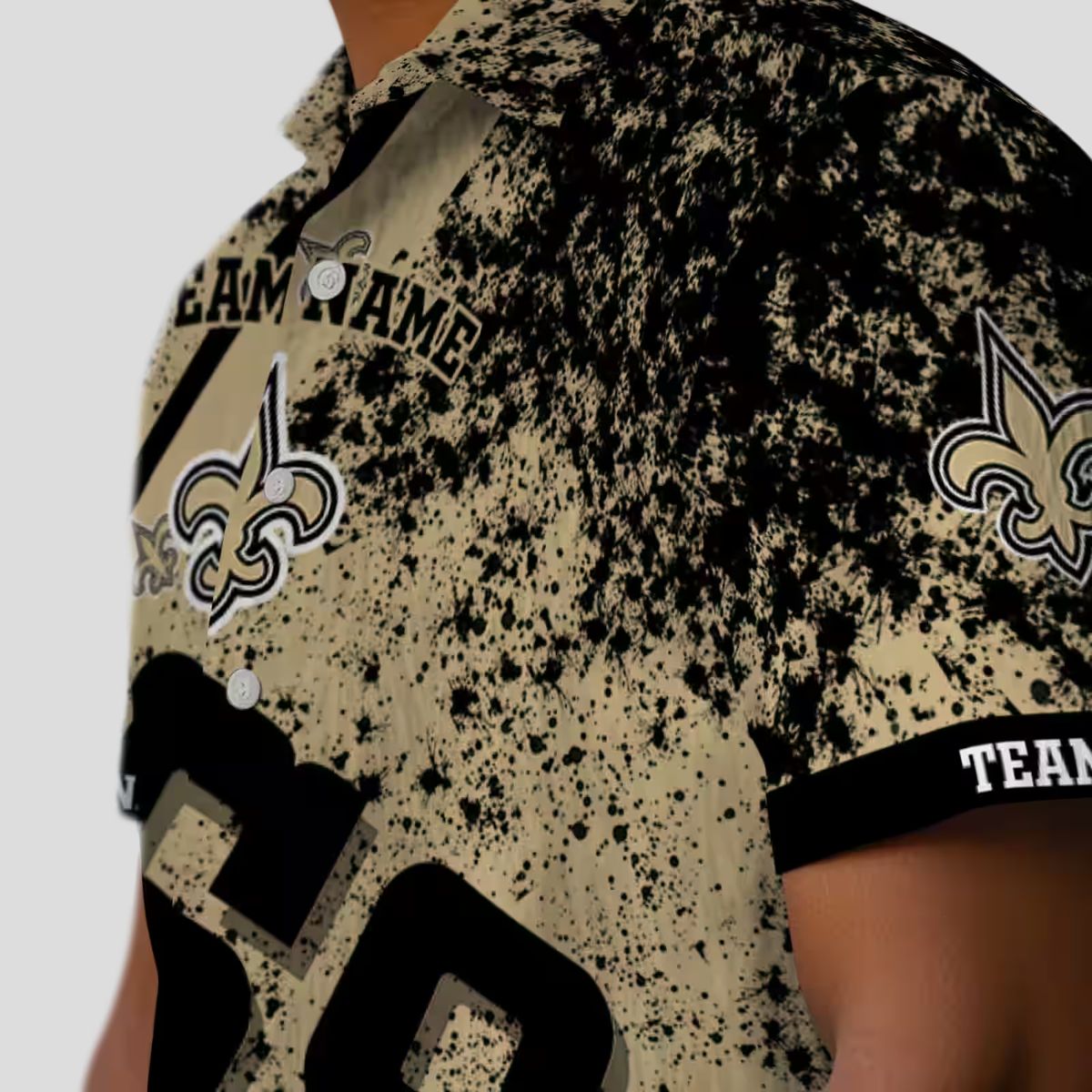 New Orleans Saints Star Stripes Gold Hawaiian Shirt, Custom NFL Fan Gear for Vacation