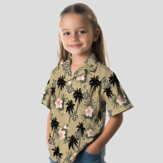 New Orleans Saints Tropical Hawaiian Shirt, Gold Flower & Palm Tree NFL Apparel