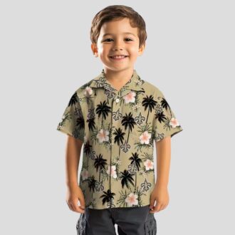New Orleans Saints Tropical Hawaiian Shirt, Gold Flower & Palm Tree NFL Apparel