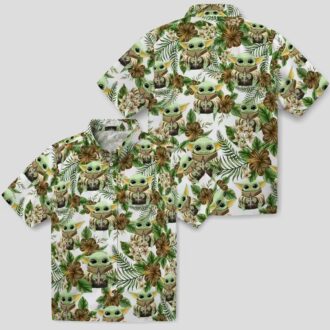 New Orleans Saints Tropical Yoda Green Hawaiian Shirt, NFL Aloha Fan Gifts