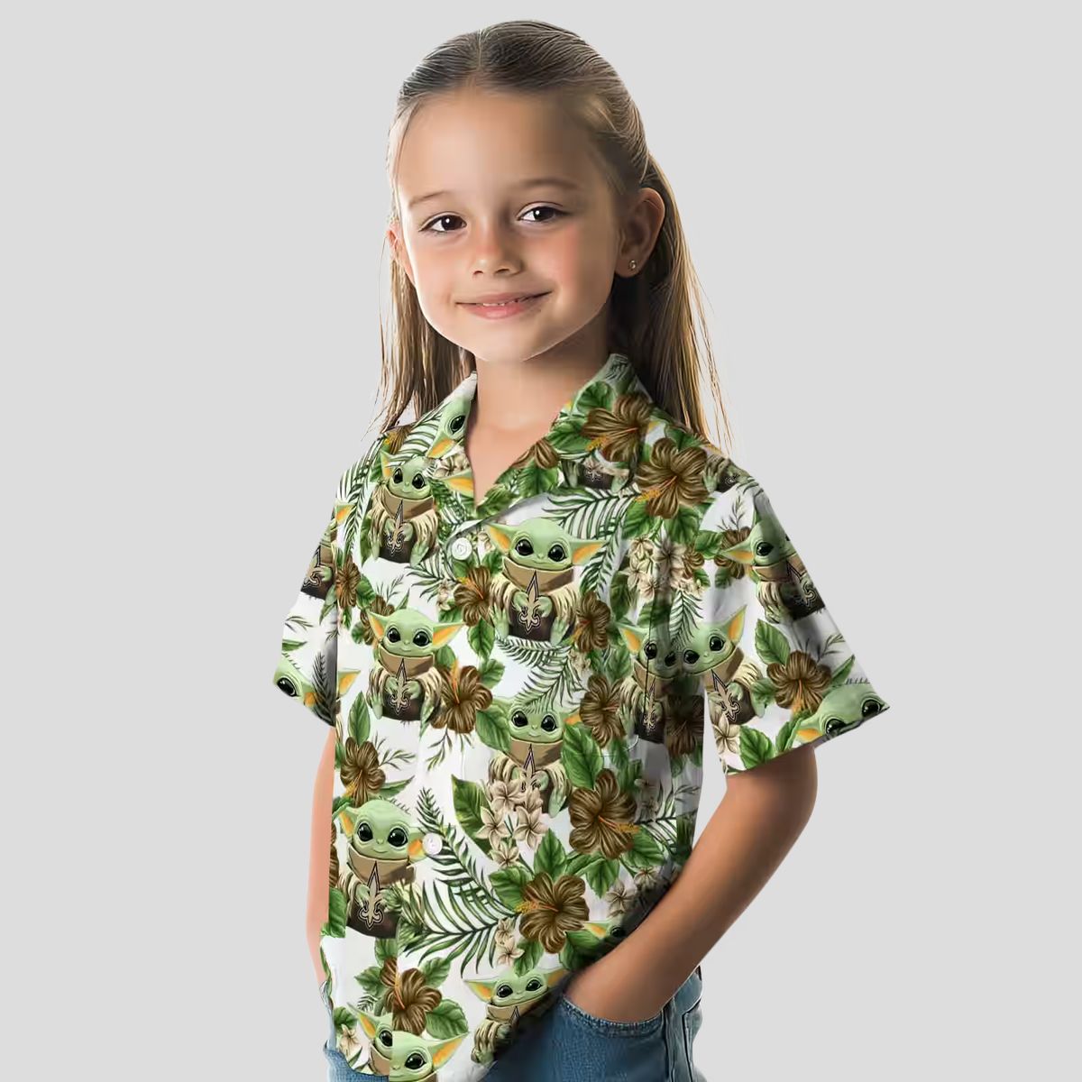 New Orleans Saints Tropical Yoda Green Hawaiian Shirt, NFL Aloha Fan Gifts