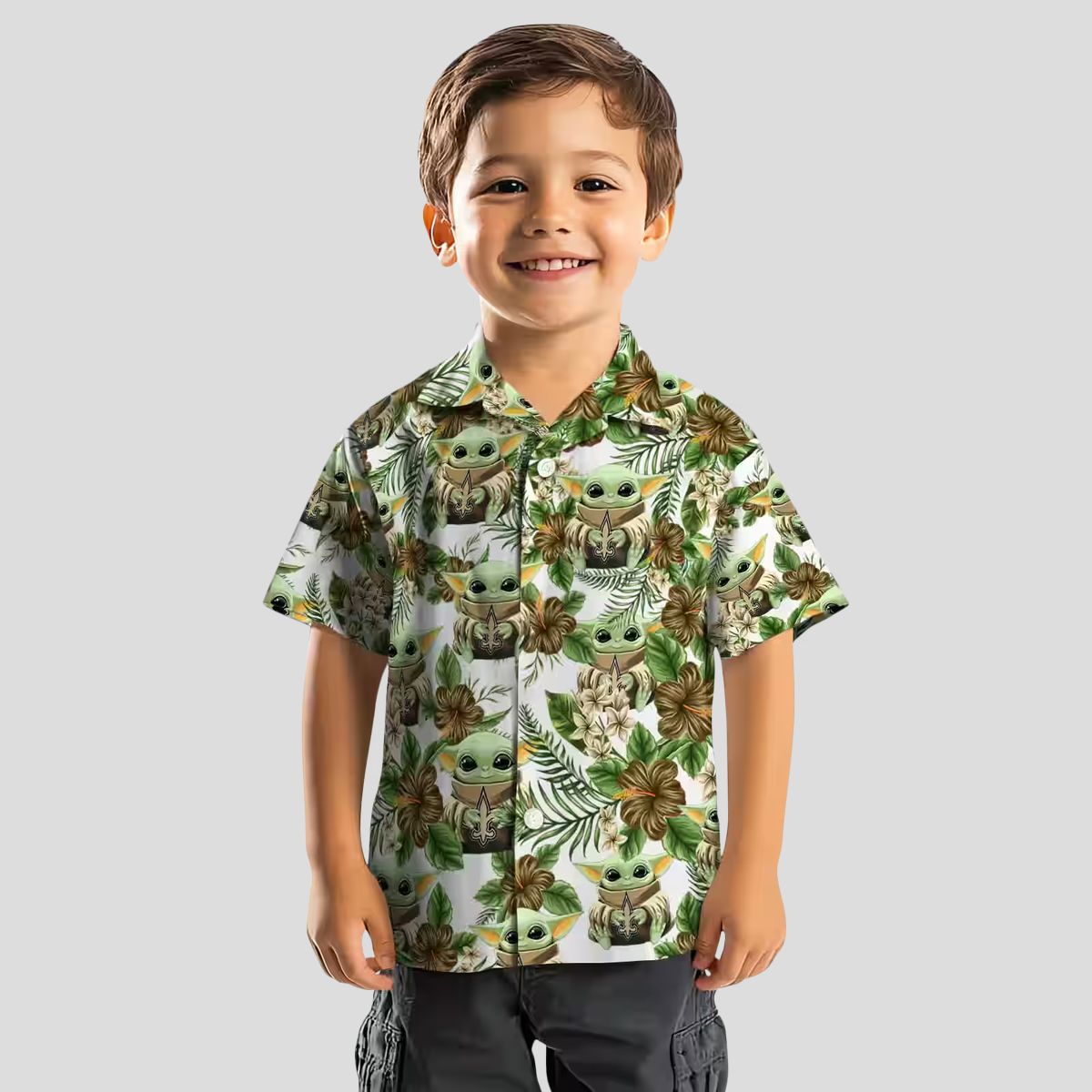 New Orleans Saints Tropical Yoda Green Hawaiian Shirt, NFL Aloha Fan Gifts