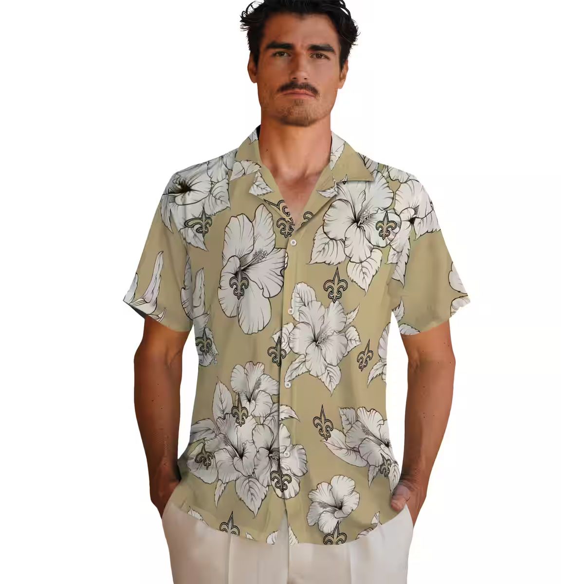 NFL New Orleans Saints Beach Hawaiian Shirt, Hibiscus Blooms Summer Outfit