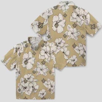 NFL New Orleans Saints Beach Hawaiian Shirt, Hibiscus Blooms Summer Outfit