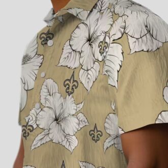 NFL New Orleans Saints Beach Hawaiian Shirt, Hibiscus Blooms Summer Outfit