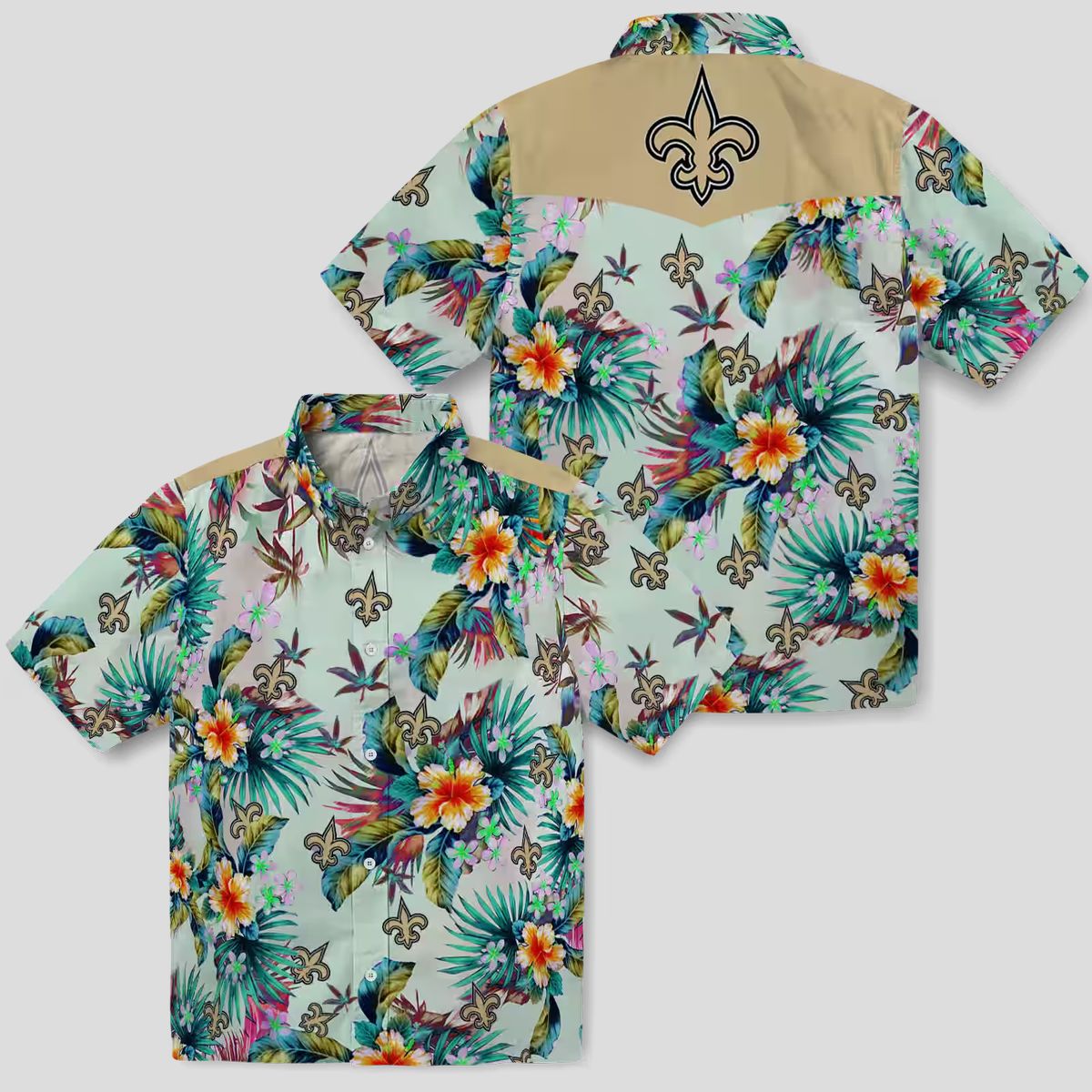 NFL New Orleans Saints Tropical Foliage Hawaiian Shirt for Men and Women