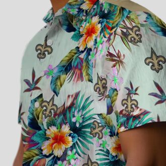 NFL New Orleans Saints Tropical Foliage Hawaiian Shirt for Men and Women