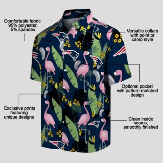 Best New England Patriots Flamingo Hawaiian Shirt, Men's Beach & Game Day Outfit