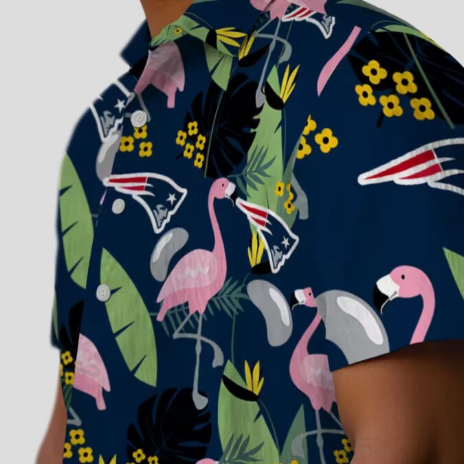 Best New England Patriots Flamingo Hawaiian Shirt, Men's Beach & Game Day Outfit