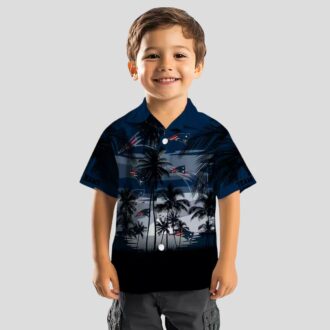 Blue Black New England Patriots Sunset Hawaiian Shirt, Summer Vacation Outfit