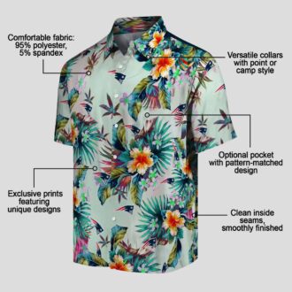 Buy New England Patriots Green Hawaiian Shirt, Tropical Foliage Aloha Shirt