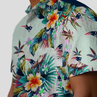 Buy New England Patriots Green Hawaiian Shirt, Tropical Foliage Aloha Shirt