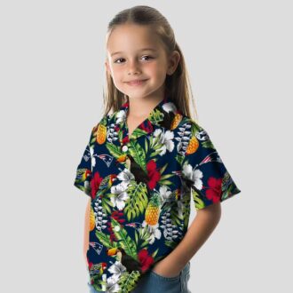 Custom New England Patriots Aloha Shirt, Tropical Toucan Blue Green Hawaiian Shirt