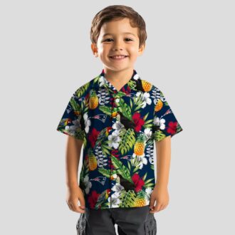 Custom New England Patriots Aloha Shirt, Tropical Toucan Blue Green Hawaiian Shirt