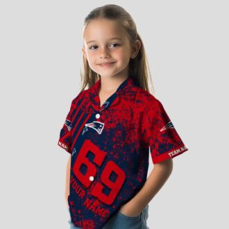 Custom New England Patriots Blue Hawaiin Shirt - USA Stars & Stripes Design
