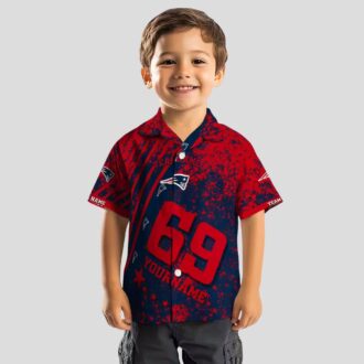 Custom New England Patriots Blue Hawaiin Shirt - USA Stars & Stripes Design