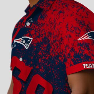 Custom New England Patriots Blue Hawaiin Shirt - USA Stars & Stripes Design