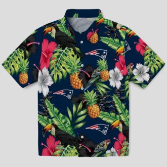 New England Patriots Aloha Hawaiian Shirt, Pineapple & Hibiscus Beach Outfit