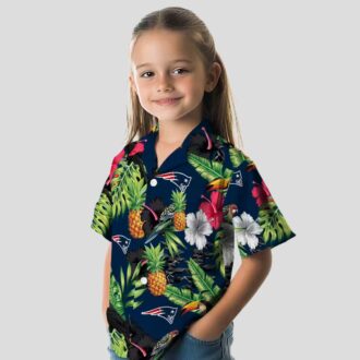 New England Patriots Aloha Hawaiian Shirt, Pineapple & Hibiscus Beach Outfit