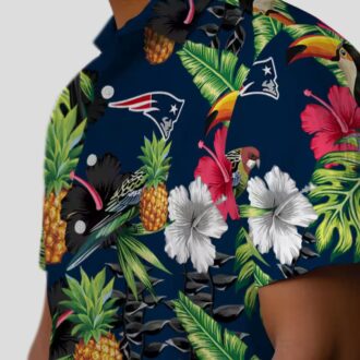 New England Patriots Aloha Hawaiian Shirt, Pineapple & Hibiscus Beach Outfit