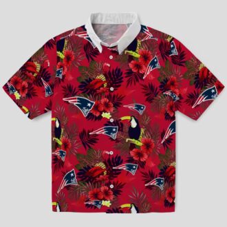 New England Patriots Game Day Hawaiian Shirt, NFL Floral Toucan Beach Outfit