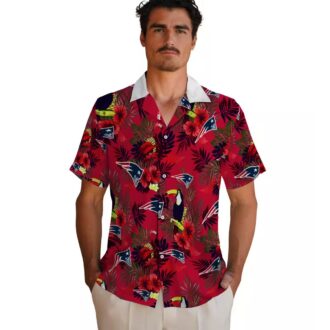 New England Patriots Game Day Hawaiian Shirt, NFL Floral Toucan Beach Outfit
