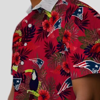 New England Patriots Game Day Hawaiian Shirt, NFL Floral Toucan Beach Outfit