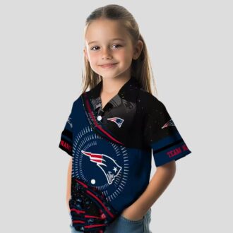 New England Patriots Hawaiian Button Up Shirt, NFL Foothball Wave Blue Apparel