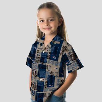 New England Patriots Hawaiian Shirt, Tribal Symbols Blue NFL Fan Wear