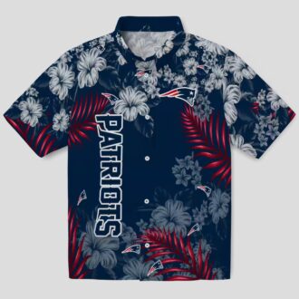 New England Patriots Luau Hawaiian Shirt, Blue Hibiscus Floral Summer Outfit