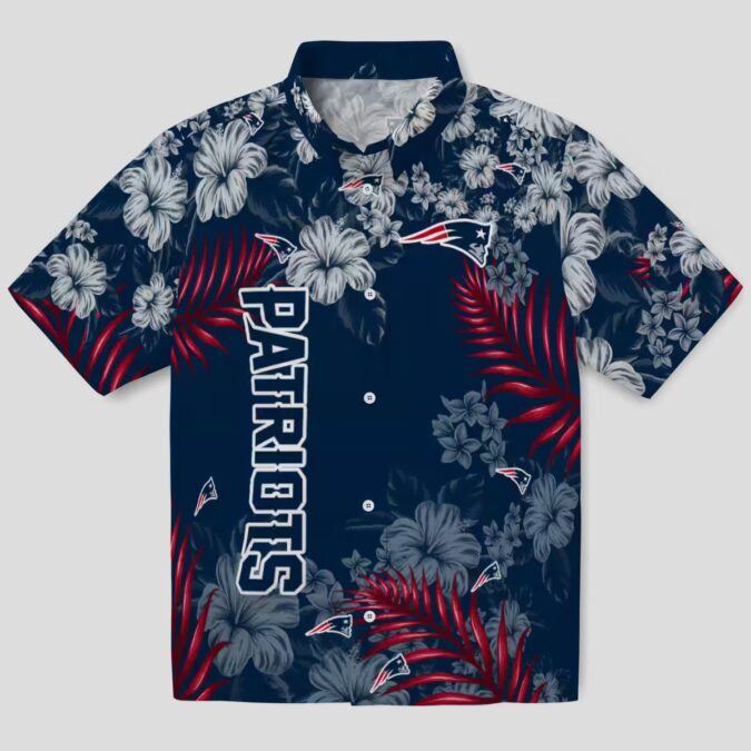 New England Patriots Luau Hawaiian Shirt, Blue Hibiscus Floral Summer Outfit