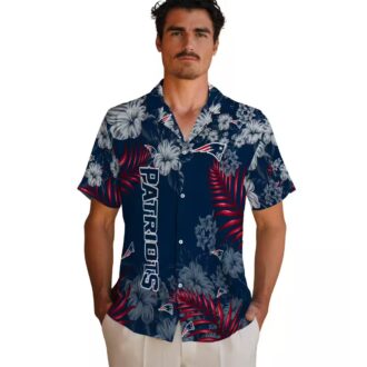 New England Patriots Luau Hawaiian Shirt, Blue Hibiscus Floral Summer Outfit