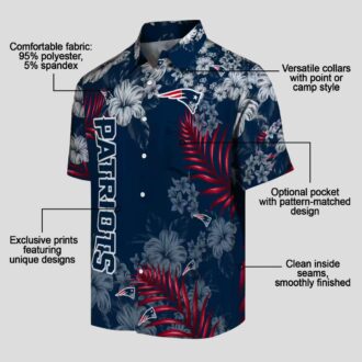 New England Patriots Luau Hawaiian Shirt, Blue Hibiscus Floral Summer Outfit