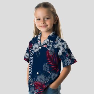 New England Patriots Luau Hawaiian Shirt, Blue Hibiscus Floral Summer Outfit