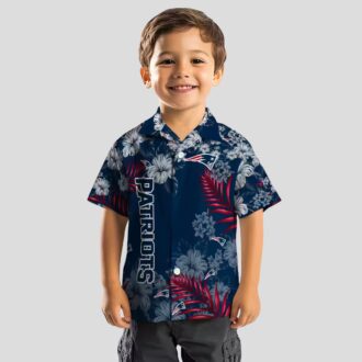 New England Patriots Luau Hawaiian Shirt, Blue Hibiscus Floral Summer Outfit