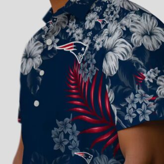 New England Patriots Luau Hawaiian Shirt, Blue Hibiscus Floral Summer Outfit