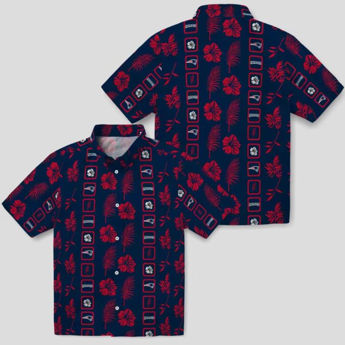 New England Patriots Summer Hawaiian Shirt, Blue Floral Luau & Game Day Outfit