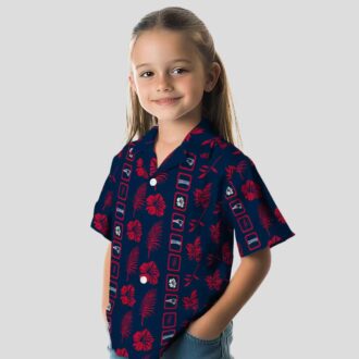 New England Patriots Summer Hawaiian Shirt, Blue Floral Luau & Game Day Outfit
