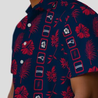 New England Patriots Summer Hawaiian Shirt, Blue Floral Luau & Game Day Outfit