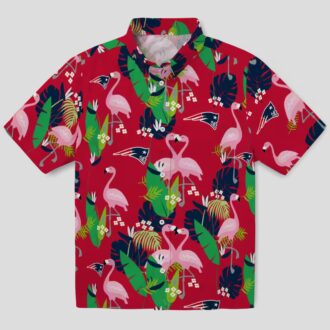 NFL Patriots Flamingo Foliage Blue Green Hawaiian Shirt – Game Day & Beach Party 2025