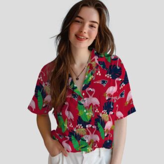 NFL Patriots Flamingo Foliage Blue Green Hawaiian Shirt – Game Day & Beach Party 2025