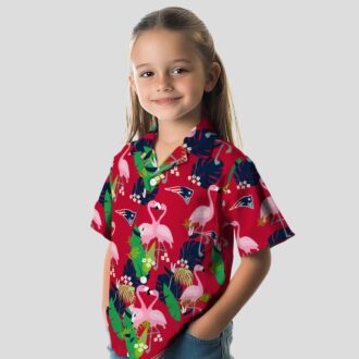 NFL Patriots Flamingo Foliage Blue Green Hawaiian Shirt – Game Day & Beach Party 2025