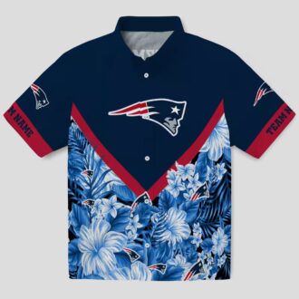 Personalized New England Patriots Hawaiian Shirt, Floral Chevron Summer Outfit