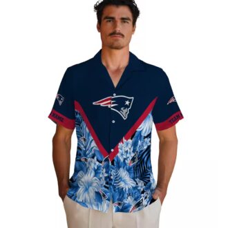 Personalized New England Patriots Hawaiian Shirt, Floral Chevron Summer Outfit