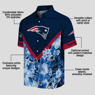 Personalized New England Patriots Hawaiian Shirt, Floral Chevron Summer Outfit