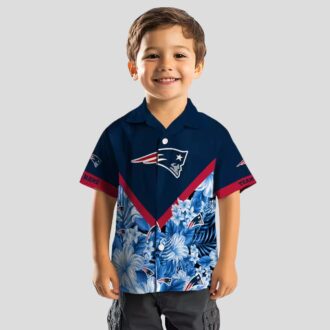 Personalized New England Patriots Hawaiian Shirt, Floral Chevron Summer Outfit