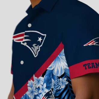 Personalized New England Patriots Hawaiian Shirt, Floral Chevron Summer Outfit